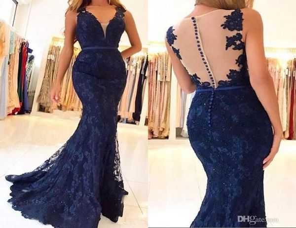 new elegant 2018 dark navy lace mermaid prom dresses sleeveless beaded appliques vestido de festa long evening pageant party gowns2081045, Black
new elegant 2018 dark navy lace mermaid prom dresses sleeveless beaded appliques vestido de festa long evening pageant party gowns2081045, Black