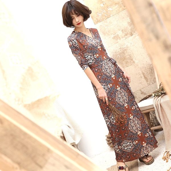 2023 summer floral wrap dress v-neck long korean version of slim and thin temperament, Black;gray
2023 summer floral wrap dress v-neck long korean version of slim and thin temperament, Black;gray