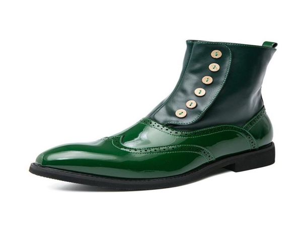 new arrival men039s green ankle boots pointed toe patent leather man brogue shoes high short boots for man motorcycle 38462855985, Black
new arrival men039s green ankle boots pointed toe patent leather man brogue shoes high short boots for man motorcycle 38462855985, Black