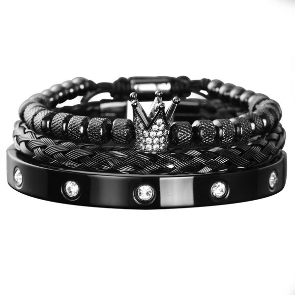 bangle luxury micro pave cz crown royal charm bangle set roman braided bracelets for men armband black color cuff fashion jewellery
bangle luxury micro pave cz crown royal charm bangle set roman braided bracelets for men armband black color cuff fashion jewellery