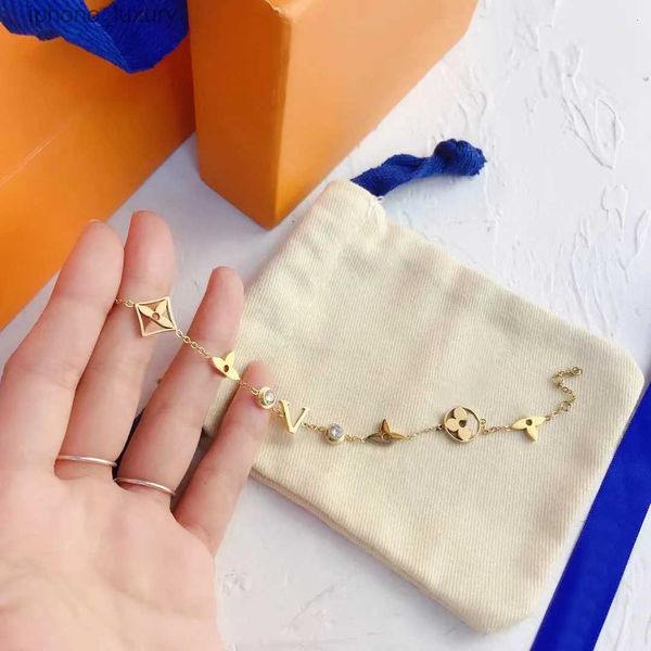 classic bracelets bangle 18k gold plated stainless steel flower letter pendants lovers gift wristband cuff chain women bracelet for birthday, Black
classic bracelets bangle 18k gold plated stainless steel flower letter pendants lovers gift wristband cuff chain women bracelet for birthday, Black