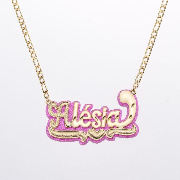 necklaces 2020 new double plated name necklace custom acrylic pendant necklace nameplate gothic necklace drop shipping, Silver
necklaces 2020 new double plated name necklace custom acrylic pendant necklace nameplate gothic necklace drop shipping, Silver