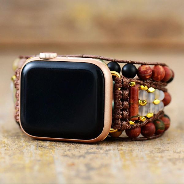 bangle matte semeprecious stone aple watch band beads cool 3x wrap vegan rope watch strap wrist armband bracelet men women accessories, Black
bangle matte semeprecious stone aple watch band beads cool 3x wrap vegan rope watch strap wrist armband bracelet men women accessories, Black