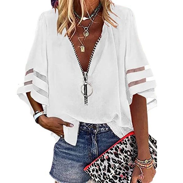 womens blouses shirts summer women blouse v neck zipper loose pullover solid chiffon casual 230519, White
womens blouses shirts summer women blouse v neck zipper loose pullover solid chiffon casual 230519, White