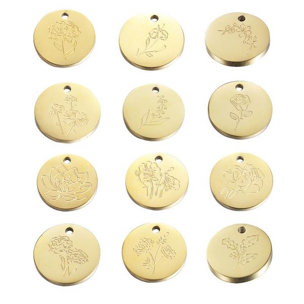 other fnixtar 12pcs 15mm round engrave birth flowers charms stainless steel mirror polish charms for diy necklaces bracelets keychain
other fnixtar 12pcs 15mm round engrave birth flowers charms stainless steel mirror polish charms for diy necklaces bracelets keychain