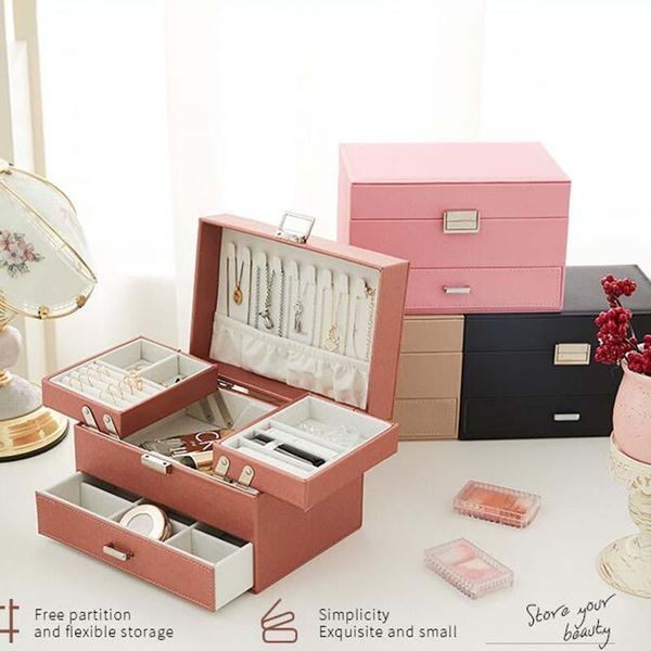 boxes pu jewelry box necklace earring holder storage box case jewelry organizer gifts box for women gift joyeros organizador de joyas, Black;white
boxes pu jewelry box necklace earring holder storage box case jewelry organizer gifts box for women gift joyeros organizador de joyas, Black;white