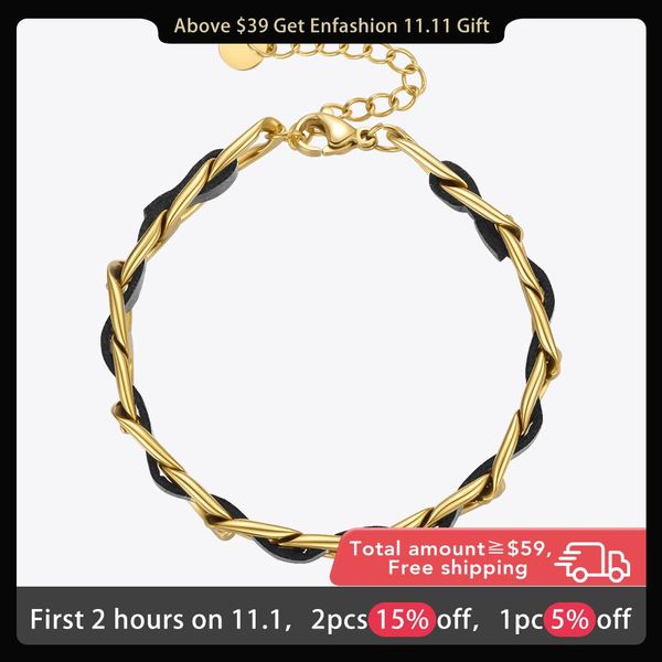 bangle enfashion manual dark knit bracelet for women gold color chain bracelets 2021 stainless steel pulseras fashion jewelry b212237, Black
bangle enfashion manual dark knit bracelet for women gold color chain bracelets 2021 stainless steel pulseras fashion jewelry b212237, Black
