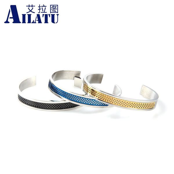 bangle ailtu 10pcs/lot luxury open cuff stainless steel contrast color bangles hollow armband damen bracelets quality, Black
bangle ailtu 10pcs/lot luxury open cuff stainless steel contrast color bangles hollow armband damen bracelets quality, Black