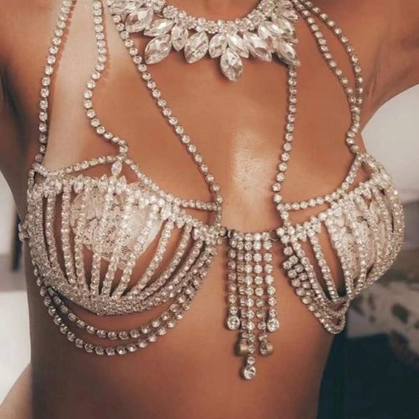 erotic shiny shine fashion accessories exaggerated shell rhinestone bra nightclub tassel body chain body chain, Silver
erotic shiny shine fashion accessories exaggerated shell rhinestone bra nightclub tassel body chain body chain, Silver