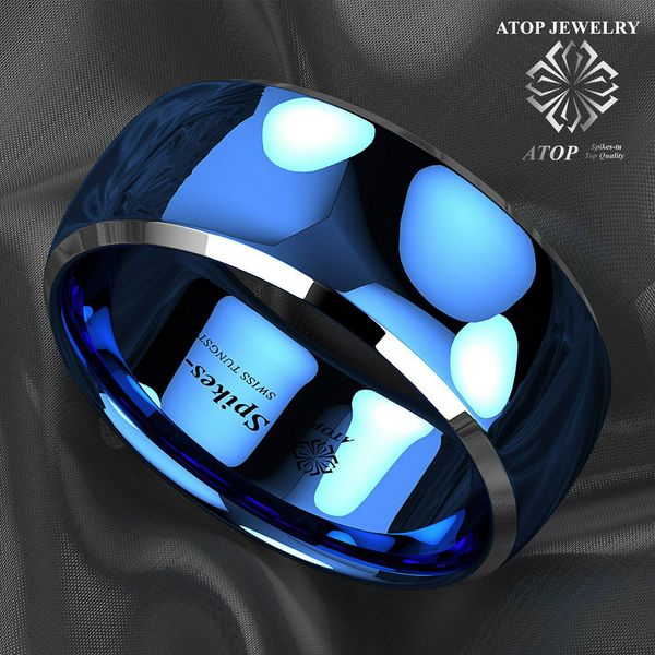 rings 8mm men's tungsten ring blue domed with beveled silver edges wedding rings ing, Slivery;golden
rings 8mm men's tungsten ring blue domed with beveled silver edges wedding rings ing, Slivery;golden