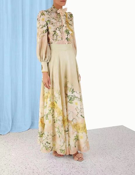 two piece dress australian designer designs 2023 new round neck floral print mid length skirt set, White
two piece dress australian designer designs 2023 new round neck floral print mid length skirt set, White
