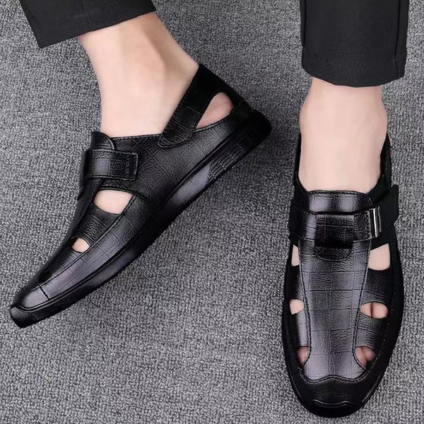sandals summer men soft pu leather shoes anti slip hollow out casual male comfortable business 230520, Black
sandals summer men soft pu leather shoes anti slip hollow out casual male comfortable business 230520, Black