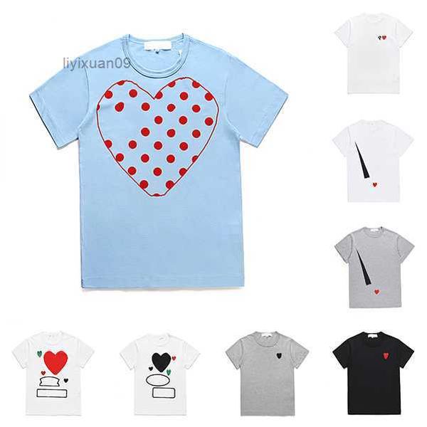 cdg fashion mens play t shirt designer red heart commes casual women shirts des badge garcons high quanlity tshirts cotton embroidery wu8x, White;black 
cdg fashion mens play t shirt designer red heart commes casual women shirts des badge garcons high quanlity tshirts cotton embroidery wu8x, White;black