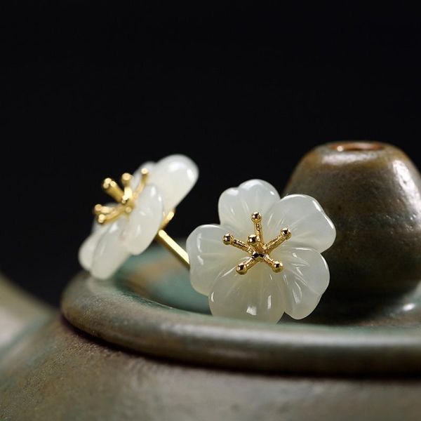 stud jade earrings for women jewelry retro fashion hetian jade white jade plum earing 925 silver cross gold gem earring, Golden;silver
stud jade earrings for women jewelry retro fashion hetian jade white jade plum earing 925 silver cross gold gem earring, Golden;silver