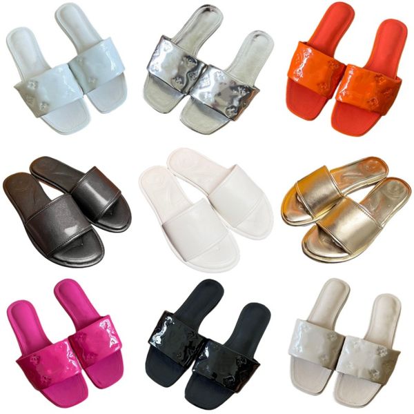 slippers leather beach shoes luxury brand designer shoes patent leather sandals women's fashion slides flat heel pool shoes solid colou, Black
slippers leather beach shoes luxury brand designer shoes patent leather sandals women's fashion slides flat heel pool shoes solid colou, Black