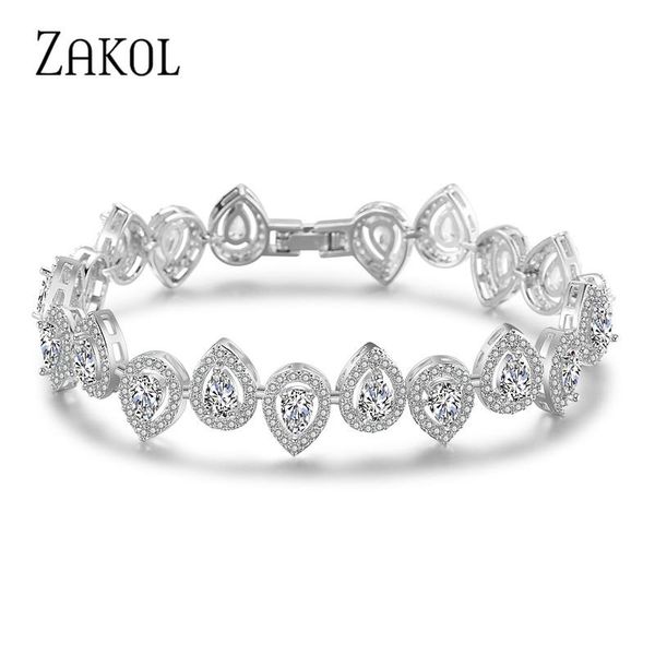 bangle zakol luxury water drop chain link bracelet bangle for women ladies shining aaa cubic zircon crystal jewelry gift bp2033, Black
bangle zakol luxury water drop chain link bracelet bangle for women ladies shining aaa cubic zircon crystal jewelry gift bp2033, Black