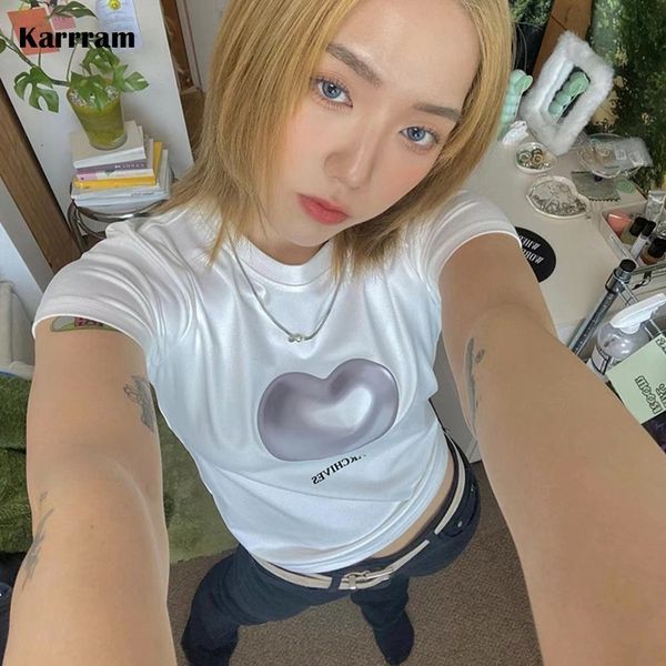 women's tshirt karrram korean fashion heart print tshirts fairy grunge y2k aesthetics short sleeve tee shirts kpop kawaii streetwear su, White
women's tshirt karrram korean fashion heart print tshirts fairy grunge y2k aesthetics short sleeve tee shirts kpop kawaii streetwear su, White