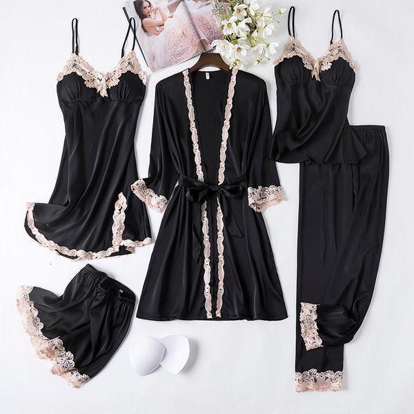 women's sleepwear women black lace kimono robe sets nightgown bride dressing gown rayon pyjamas suit summer mxxl casual home wear 23052, Black;red
women's sleepwear women black lace kimono robe sets nightgown bride dressing gown rayon pyjamas suit summer mxxl casual home wear 23052, Black;red