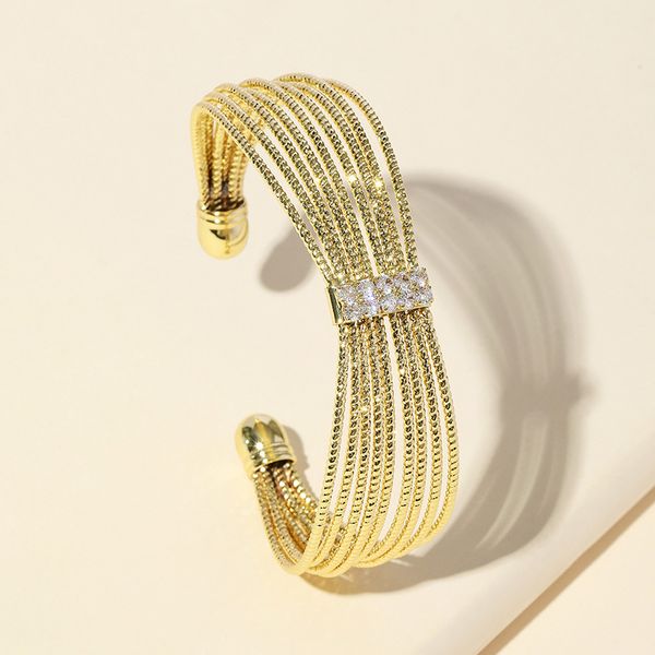 simple open zircon bracelet gold-plated diamond-set multi-thread bracelet with adjustable accessories for gifting, Black
simple open zircon bracelet gold-plated diamond-set multi-thread bracelet with adjustable accessories for gifting, Black
