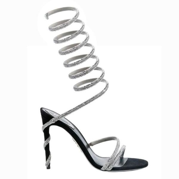 rene caovilla cleo open toe sandals crystal embellished spiral wrap around sandal twining rhinestone sandal women rainbow stiletto heels sho, Black
rene caovilla cleo open toe sandals crystal embellished spiral wrap around sandal twining rhinestone sandal women rainbow stiletto heels sho, Black