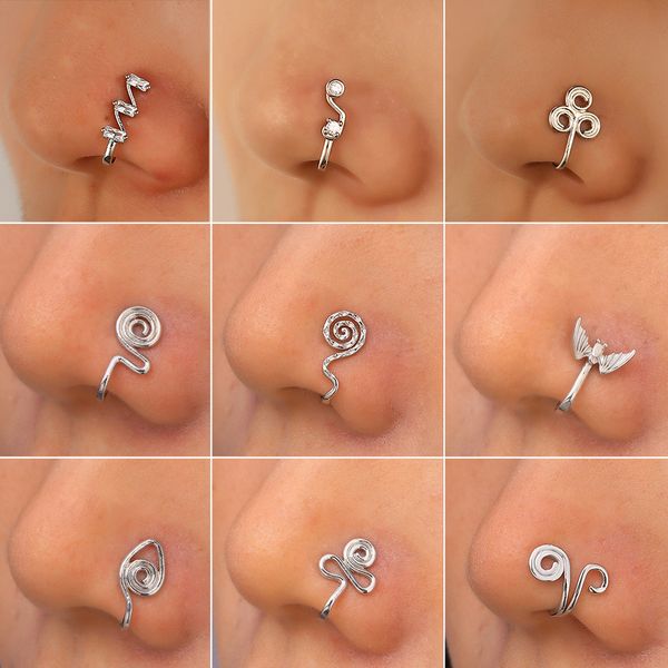 nose clips rings studs hoops for women non-piercing circle geometric body jewlery u shape copper gold color wholesale 2023 new, Silver
nose clips rings studs hoops for women non-piercing circle geometric body jewlery u shape copper gold color wholesale 2023 new, Silver