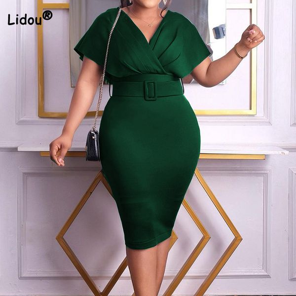 plus size dresses africa size fashion female clothing sashes solid high waist pencil skirt v-neck pleated zipper summer elegant midi dress 2, Black
plus size dresses africa size fashion female clothing sashes solid high waist pencil skirt v-neck pleated zipper summer elegant midi dress 2, Black