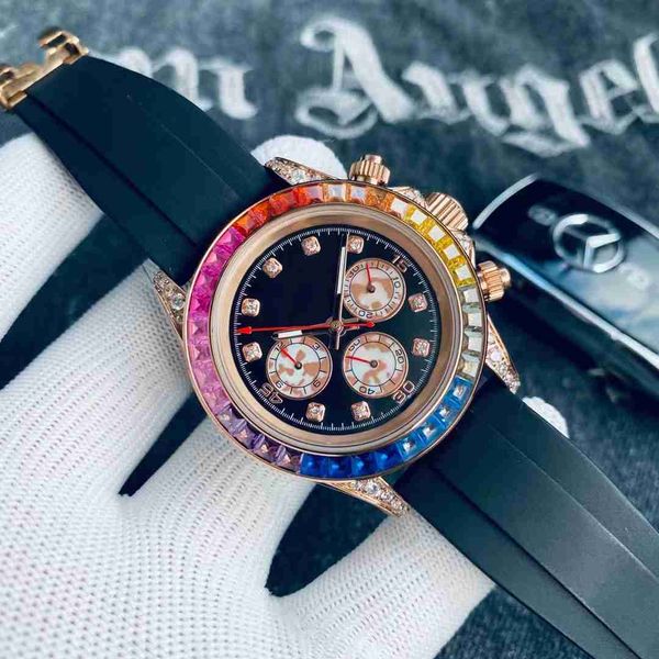 men's 40mm watch automatic mechanical movement watches rubber/steel rainbow diamond bezel sapphire waterproof wristwatches montre de lu, Slivery;brown
men's 40mm watch automatic mechanical movement watches rubber/steel rainbow diamond bezel sapphire waterproof wristwatches montre de lu, Slivery;brown