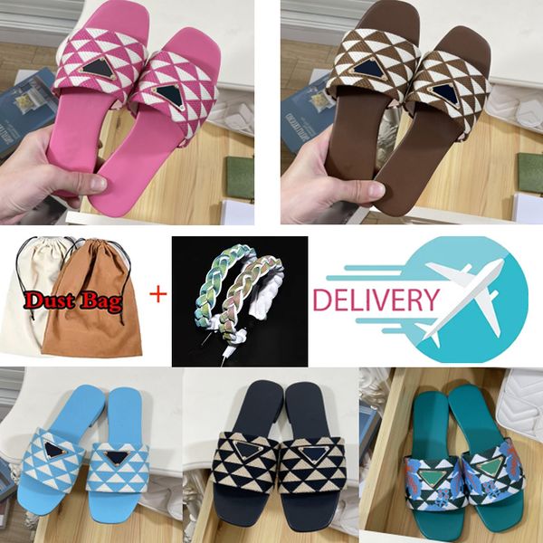 fashion slippers womens embroidered fabric slides triangle label luxury metal designer slipper plaid scuffs models woman casual street flats, Black
fashion slippers womens embroidered fabric slides triangle label luxury metal designer slipper plaid scuffs models woman casual street flats, Black