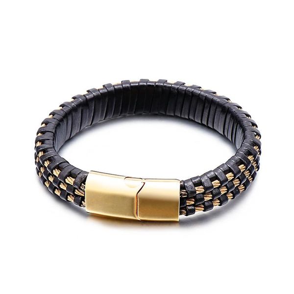 bangle new fashion weaving leather bracelets gold stainless steel charm bracelet magnetic buckle chain weaved accessories jewelry, Black
bangle new fashion weaving leather bracelets gold stainless steel charm bracelet magnetic buckle chain weaved accessories jewelry, Black
