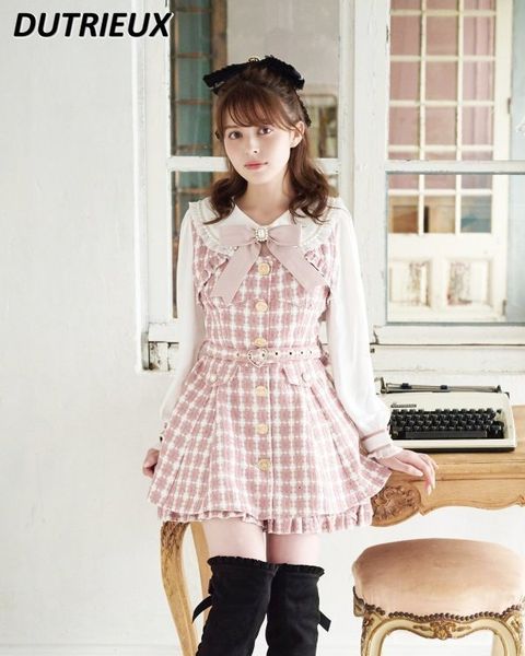 women's two piece pants spring and autumn shirt patchwork longsleeved plaid slimming culottes short sweet cute girls twopiece suit 2305, White
women's two piece pants spring and autumn shirt patchwork longsleeved plaid slimming culottes short sweet cute girls twopiece suit 2305, White