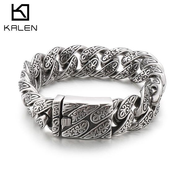 bangle kalen 12/18mm punk retro totem curb cuban chain men's bracelet stainless steel trend bracelets wristband jewelry, Black
bangle kalen 12/18mm punk retro totem curb cuban chain men's bracelet stainless steel trend bracelets wristband jewelry, Black