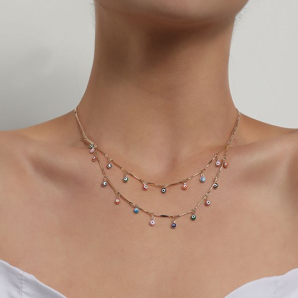 designed necklaces for women trendy short multi-layer colored eye pendant necklace female, creative market straight chain necklace women, Silver
designed necklaces for women trendy short multi-layer colored eye pendant necklace female, creative market straight chain necklace women, Silver