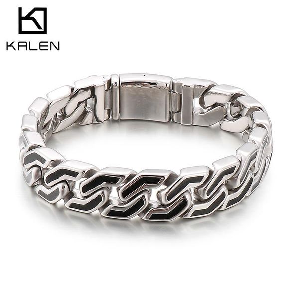 bangle kalen trendy15mm curb cuban chain bracelet for men 316l stainless steel black resin homme bracelets
bangle kalen trendy15mm curb cuban chain bracelet for men 316l stainless steel black resin homme bracelets