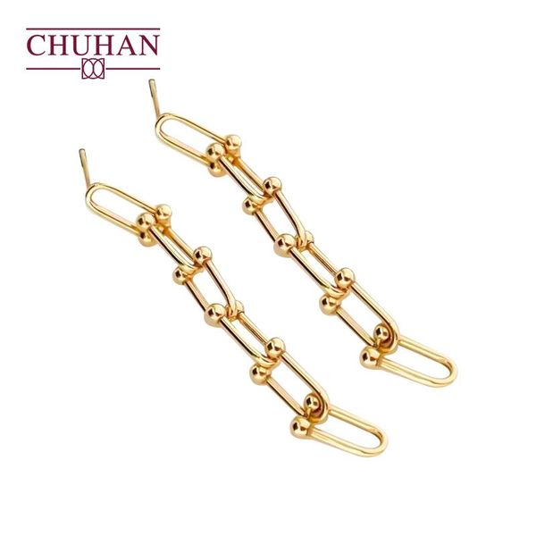 knot chuhan 18k gold horse's hoof chain drop earrings european american style luxury au750 gifts for women fine jewelry, Silver
knot chuhan 18k gold horse's hoof chain drop earrings european american style luxury au750 gifts for women fine jewelry, Silver