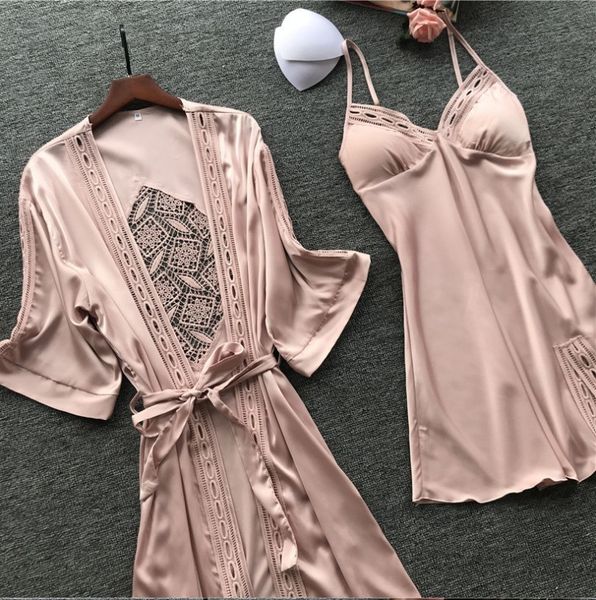 women's sleepwear women satin lace pink intimate set 2pcs nightgown lady robe brides bridesmaid wedding gown mxl 230520, Black;red
women's sleepwear women satin lace pink intimate set 2pcs nightgown lady robe brides bridesmaid wedding gown mxl 230520, Black;red