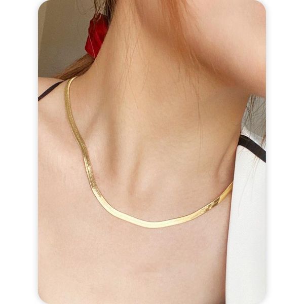 necklaces koreanstyle niche design sense electroplating 18k gold snakeskin chain necklace female temperament simple chain trend for party, Silver
necklaces koreanstyle niche design sense electroplating 18k gold snakeskin chain necklace female temperament simple chain trend for party, Silver