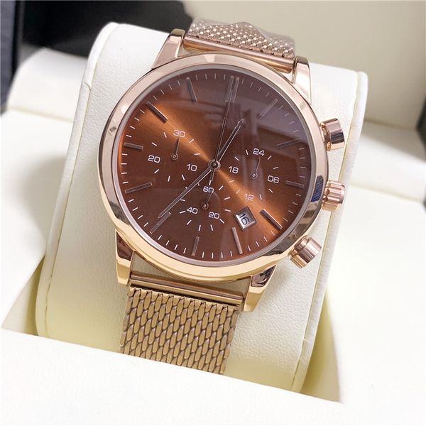 2023 men's business fashion watch six hands full menu quartz movement watch rose gold dial full stainless steel strap gift watch, Slivery;brown
2023 men's business fashion watch six hands full menu quartz movement watch rose gold dial full stainless steel strap gift watch, Slivery;brown