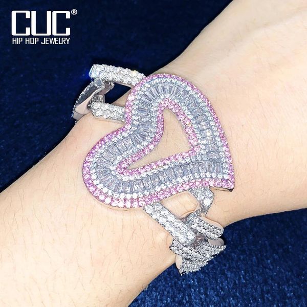 bangle cuc pink zircon heart bracelet for women iced out miami cuban chain charm fashion jewelry gift, Black
bangle cuc pink zircon heart bracelet for women iced out miami cuban chain charm fashion jewelry gift, Black