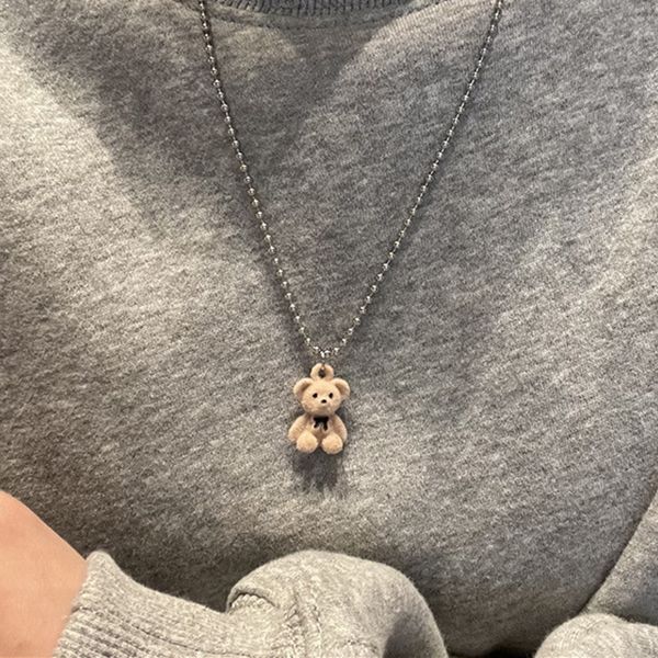 trendy flocking bear necklaces for women men couple lovers popular animal pendant necklace fashion jewelry gifts, Silver
trendy flocking bear necklaces for women men couple lovers popular animal pendant necklace fashion jewelry gifts, Silver