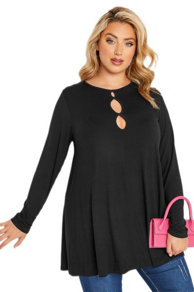 women's plus size tshirt long sleeve fall fancy tunic round neck loose flowy stretchy blouse shirts female big clothing 4xl 5xl 230520, Black
women's plus size tshirt long sleeve fall fancy tunic round neck loose flowy stretchy blouse shirts female big clothing 4xl 5xl 230520, Black