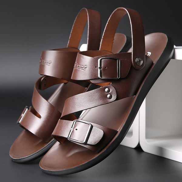 sandals mens solid color pu leather men summer shoes casual comfortable open toe soft beach footwear male 230520, Black
sandals mens solid color pu leather men summer shoes casual comfortable open toe soft beach footwear male 230520, Black