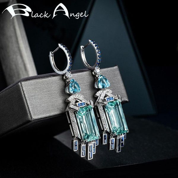 knot black angel 2022 new design simulation aquamarine drop earrings luxury party jewelry blue gemstone cz long earrings for women, Silver
knot black angel 2022 new design simulation aquamarine drop earrings luxury party jewelry blue gemstone cz long earrings for women, Silver