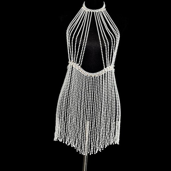 other jewelry sets handmade pearl backless dress waist bra accessories body chain bodychain performance clothing accessories, Silver
other jewelry sets handmade pearl backless dress waist bra accessories body chain bodychain performance clothing accessories, Silver