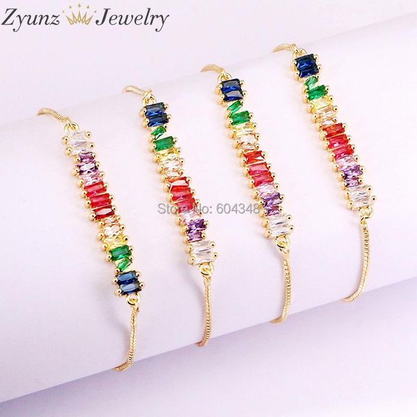 bangle 10pcs zyz3335168 rainbow bar cz stones bracelets gold color crystal zirconia rectangle bar connector bracelets, Black
bangle 10pcs zyz3335168 rainbow bar cz stones bracelets gold color crystal zirconia rectangle bar connector bracelets, Black