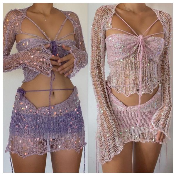 two piece dress sequins knitted 3 set long flare sleeve cape lace up strapless crop bodycon mini skirts club suits 230520, White
two piece dress sequins knitted 3 set long flare sleeve cape lace up strapless crop bodycon mini skirts club suits 230520, White