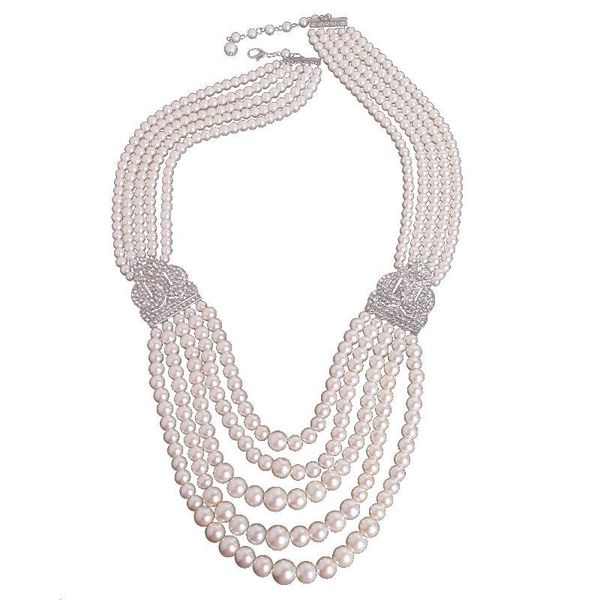 necklaces elegant glass pearl necklace crystal multilayer big necklaces for women chokers collier femme party wedding jewelry, Silver
necklaces elegant glass pearl necklace crystal multilayer big necklaces for women chokers collier femme party wedding jewelry, Silver