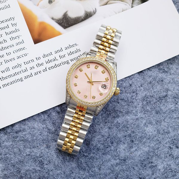 luxury ladies watches 26mm 36mm fashion pink dial intergold stainless steel strap self-winding mechanical watch designer wristwatches montre, Slivery;brown
luxury ladies watches 26mm 36mm fashion pink dial intergold stainless steel strap self-winding mechanical watch designer wristwatches montre, Slivery;brown