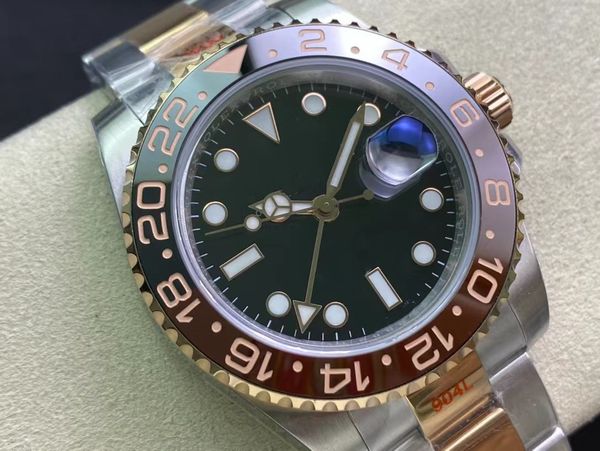 luxury men's watch rose gold ceramics gmt automatic wristwatch 40mm male watches 904l stainless bezel sapphire night vision, Slivery;brown
luxury men's watch rose gold ceramics gmt automatic wristwatch 40mm male watches 904l stainless bezel sapphire night vision, Slivery;brown