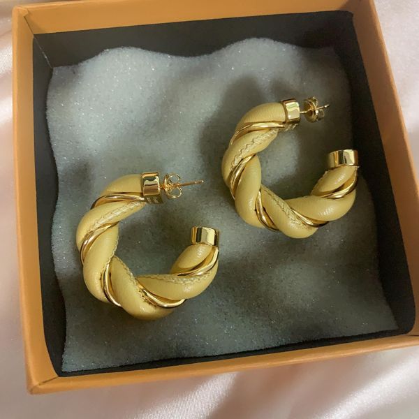 huggie lambskin metal twist woven intertwining button half round women's earrings, Golden;silver
huggie lambskin metal twist woven intertwining button half round women's earrings, Golden;silver