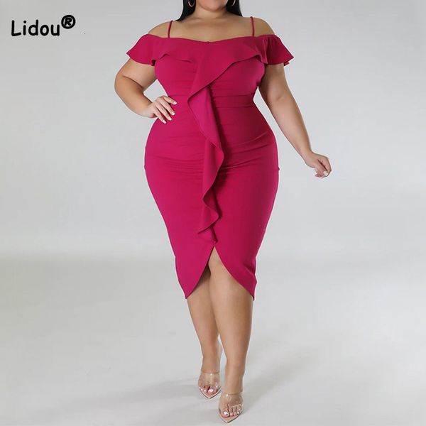 plus size dresses size women clothing summer sweet solid color one word collar splicing ruffles bag hip irregular high waist midi sling dres, Black
plus size dresses size women clothing summer sweet solid color one word collar splicing ruffles bag hip irregular high waist midi sling dres, Black